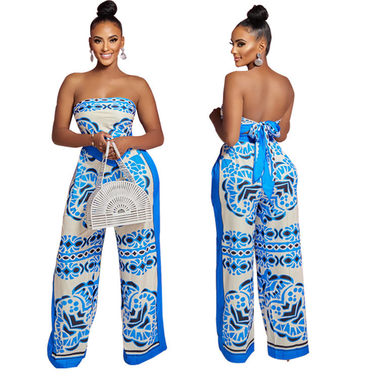 Printed Tube top Suit
