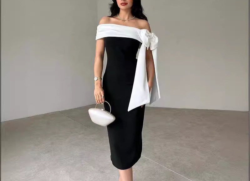 Classy black and white dress