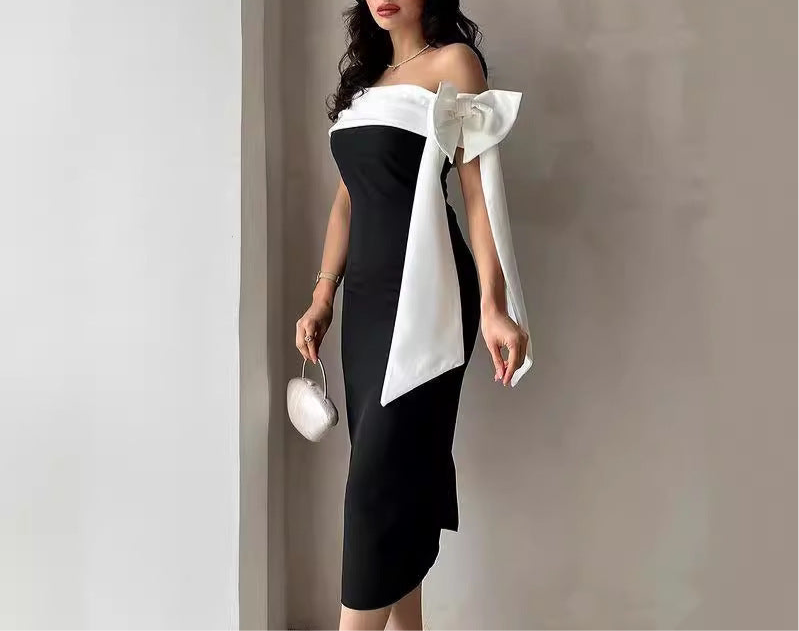 Classy black and white dress