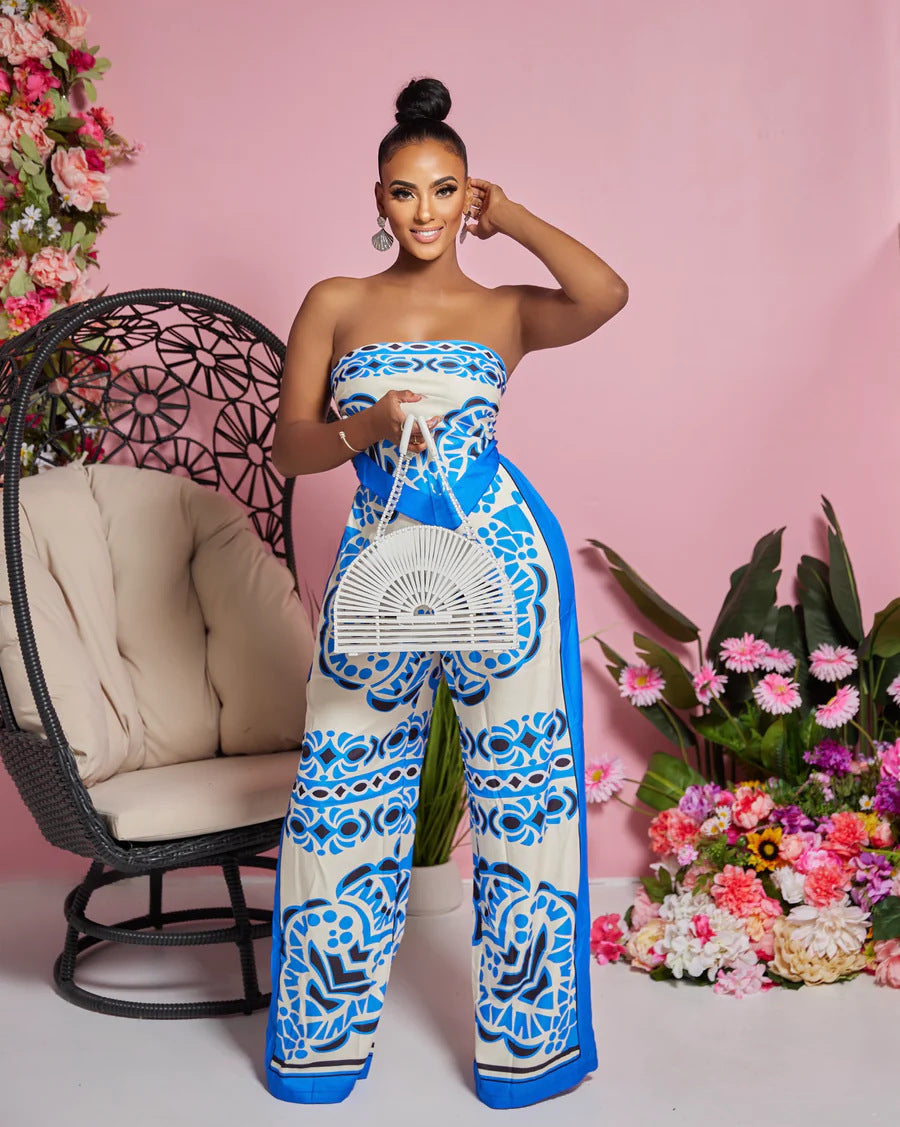 Printed Tube top Suit