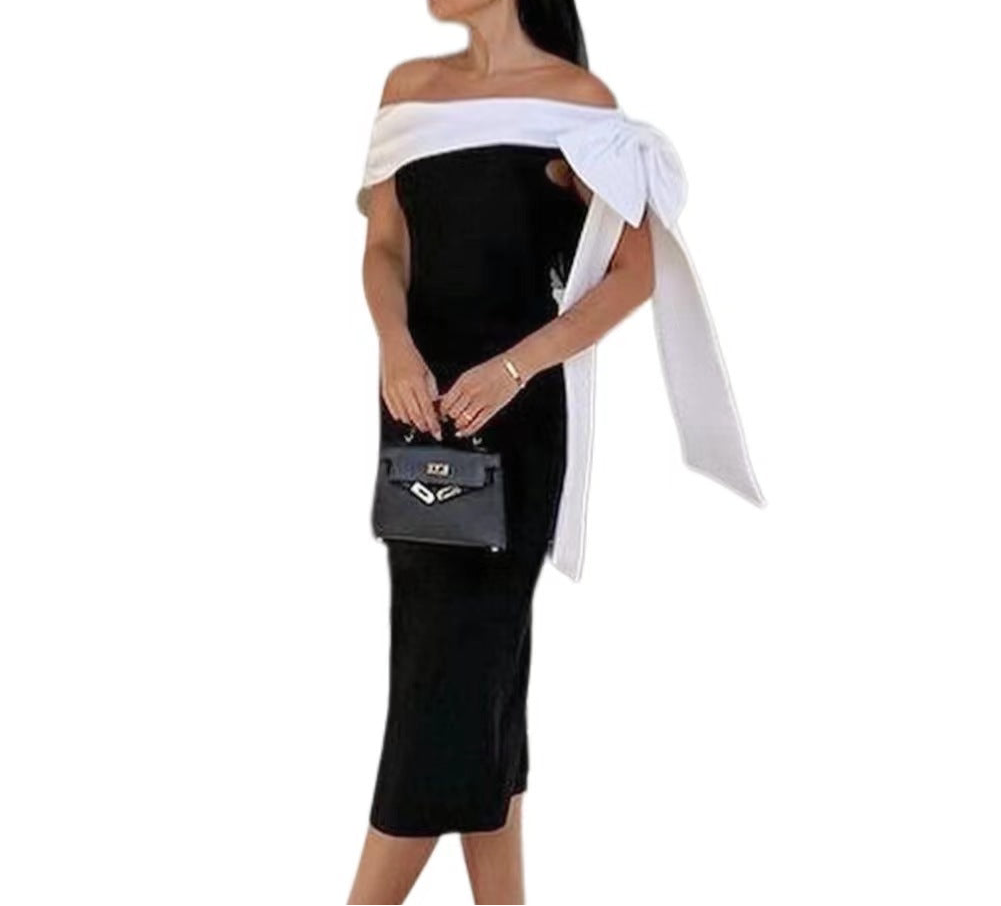 Classy black and white dress