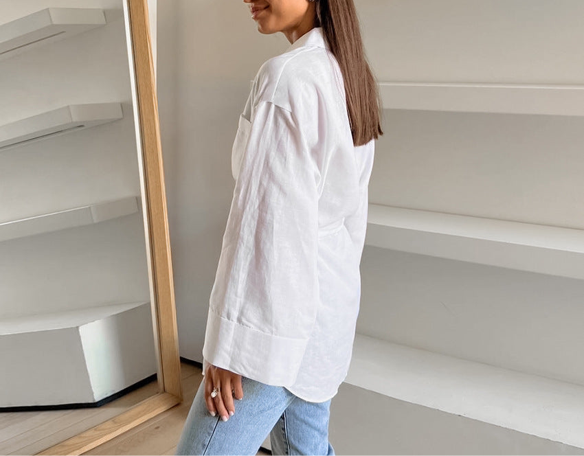 Linen Loose Lapels Shirt